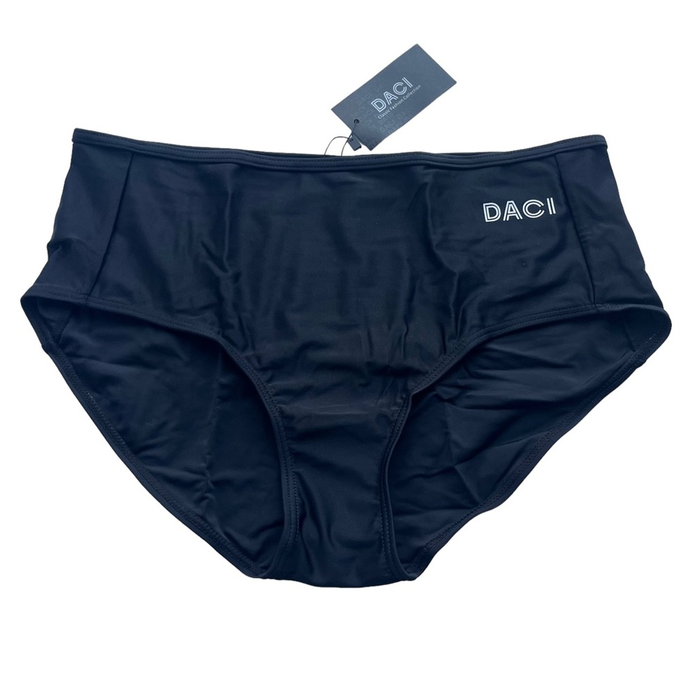 DACI Women’s X-Large Black High - Waisted Hipster Swimwear Bikini Bottoms Briefs
